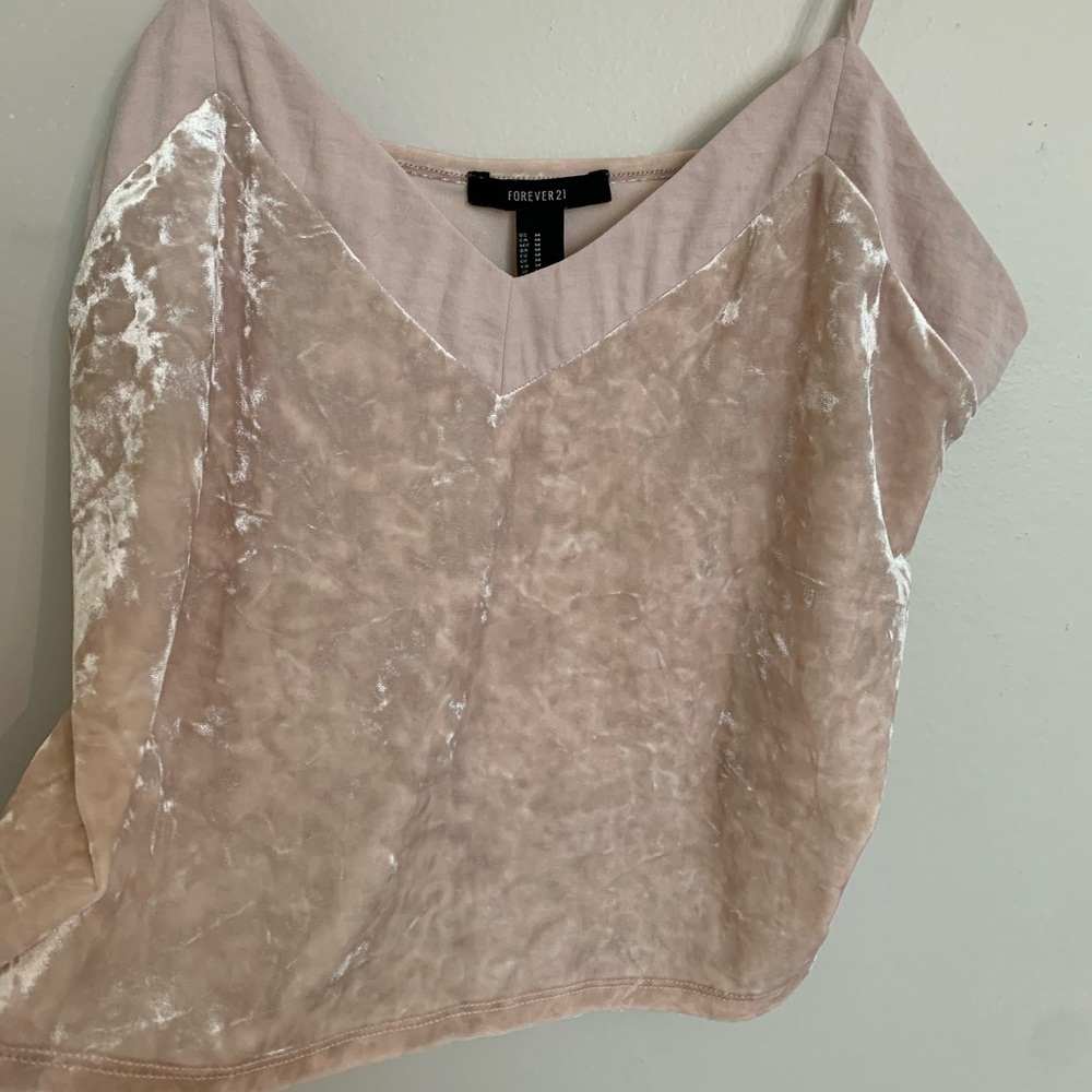 Blush Pink Crushed Velvet Tank